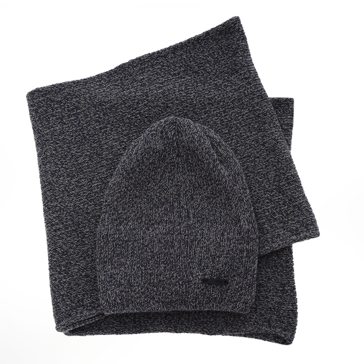 Boy's winter set: hat and tube scarf grey Elmer