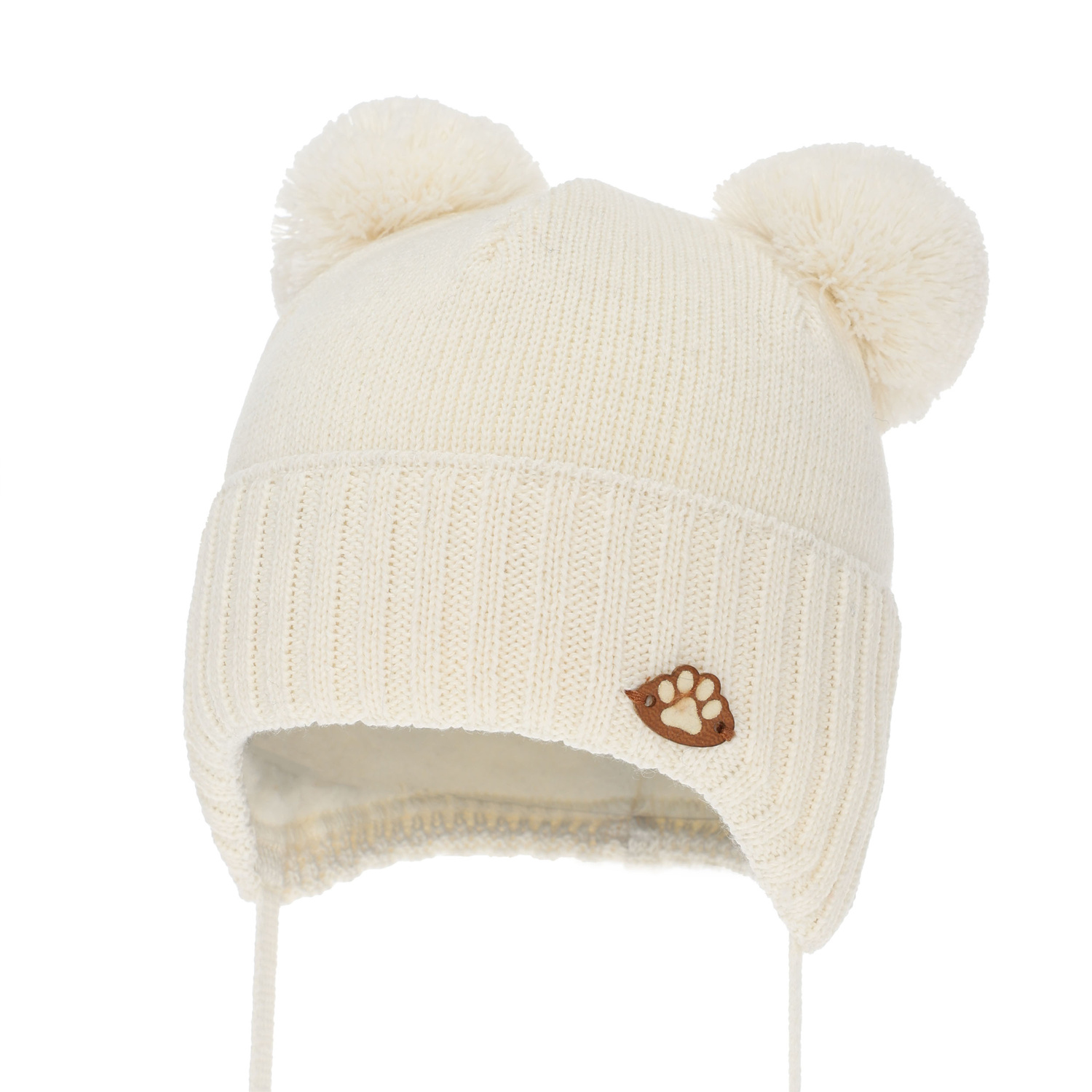 Boy's winter hat winter, with ears, with merino wool, blue, Rimini