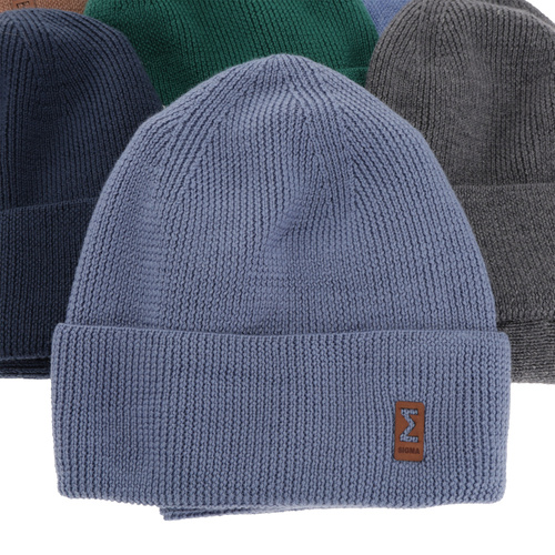 Boy's spring/ autumn set: hat and tube scarf blue 100% extra fine merino wool Bruce