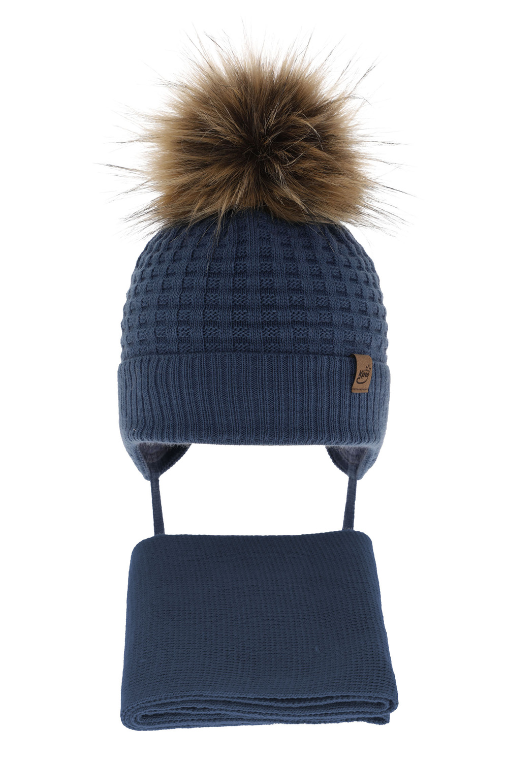 Boy's winter set: hat and scarf blue Salem