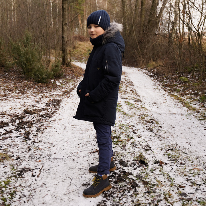 Boy's winter set: hat and tube scarf blue Livido