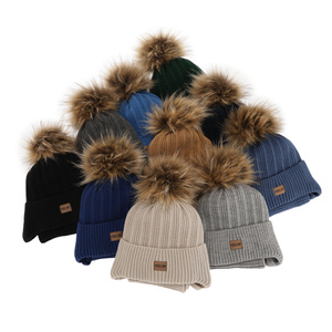Boy's winter set: hat and tube scarf blue with pompom Eger