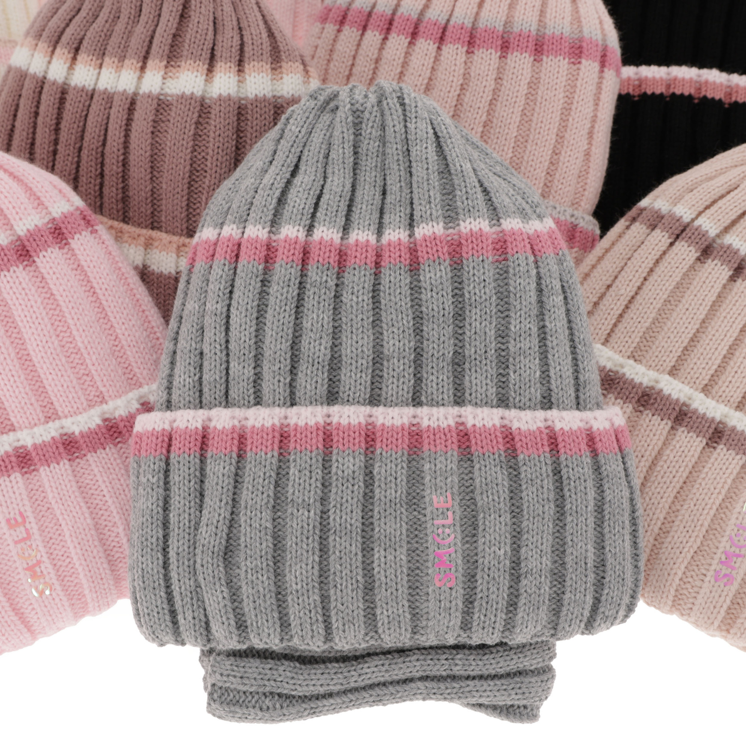 Girl's winter set: hat and tube scarf grey Judit