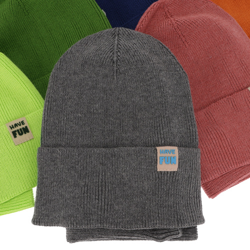 Children's autumn/ spring set: hat and tube scarf, with cotton, blue Ottavio