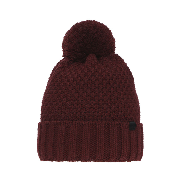 Boy's winter hat burgund Polins with pompom