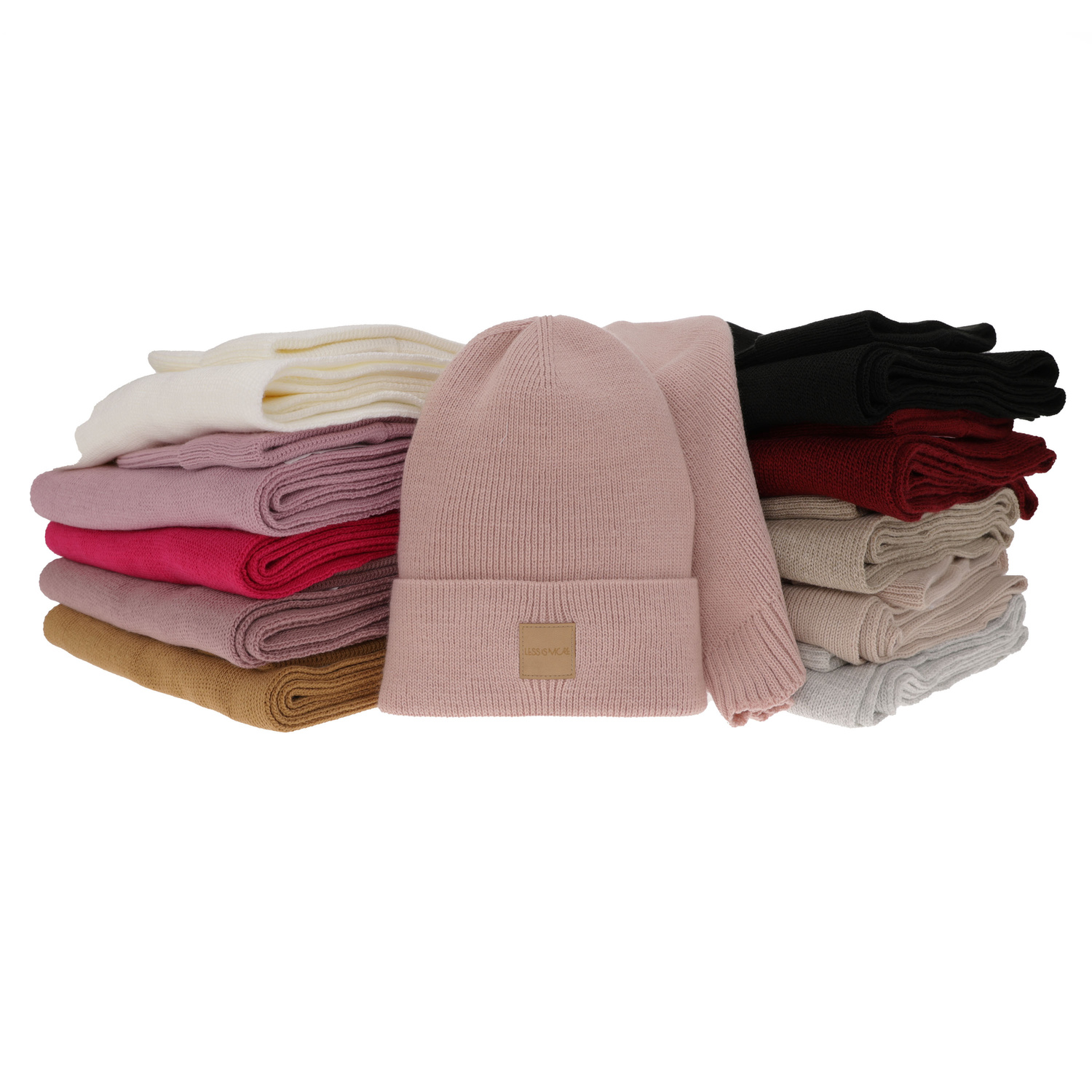 Women's spring and winter set: hat and scarf violet Nathalie