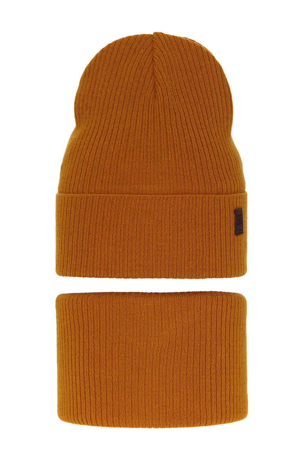 Children's autumn/ spring set: hat and tube scarf, with cotton, honey Dragon