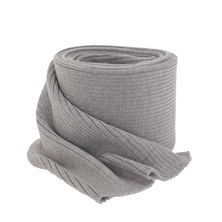 Men's winter scarf grey 100% extra fine merino wool Brayan