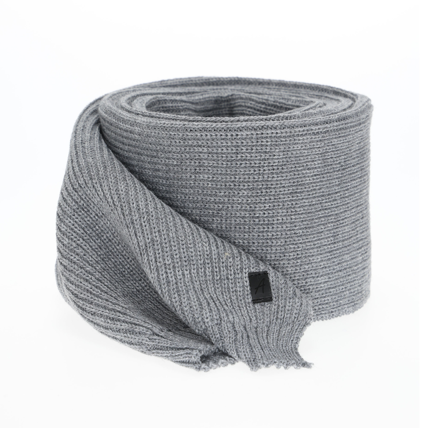 Men's winter scarf, gray, with merino wool Algor