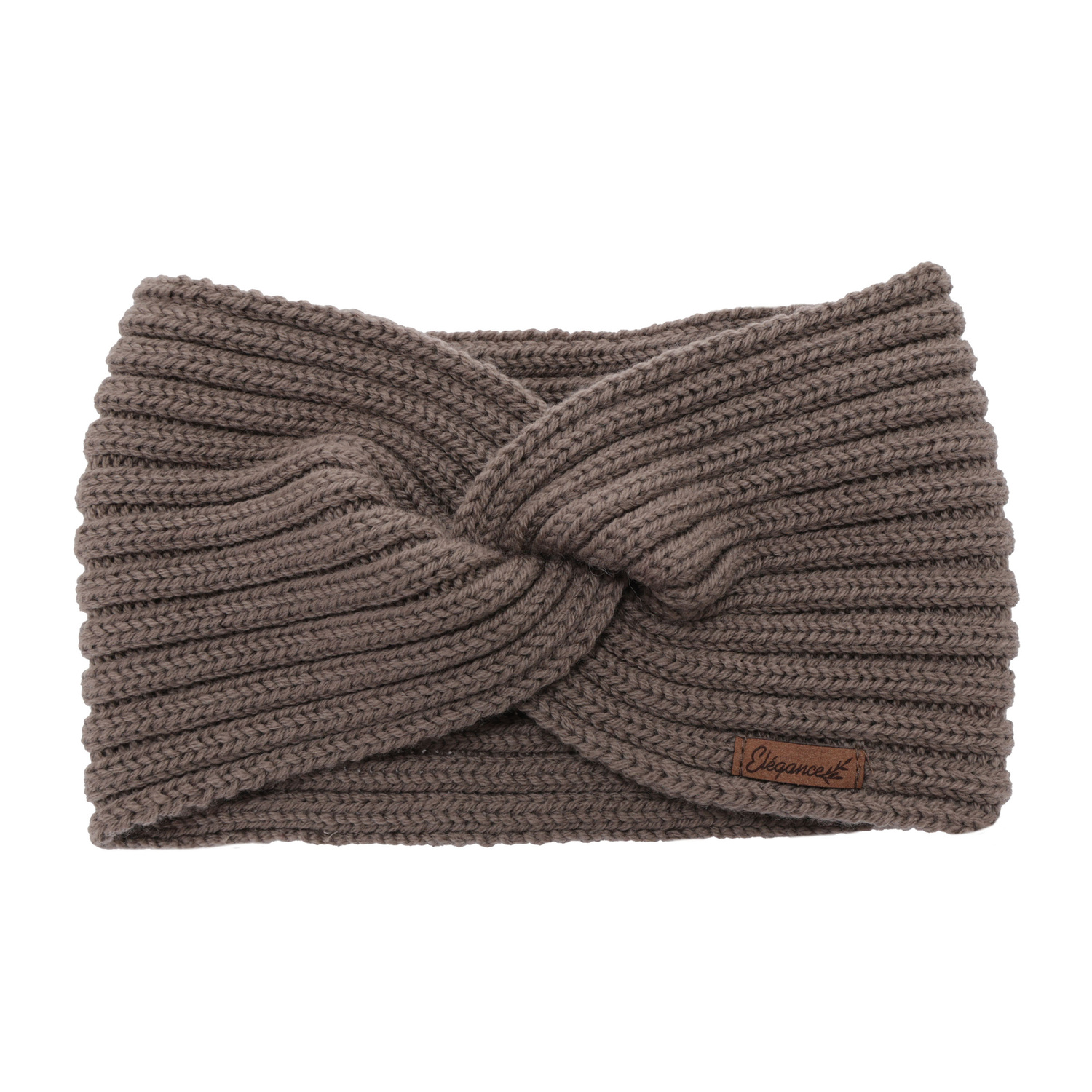 Woman's winter headband, light brown, 100% merino wool, Veka