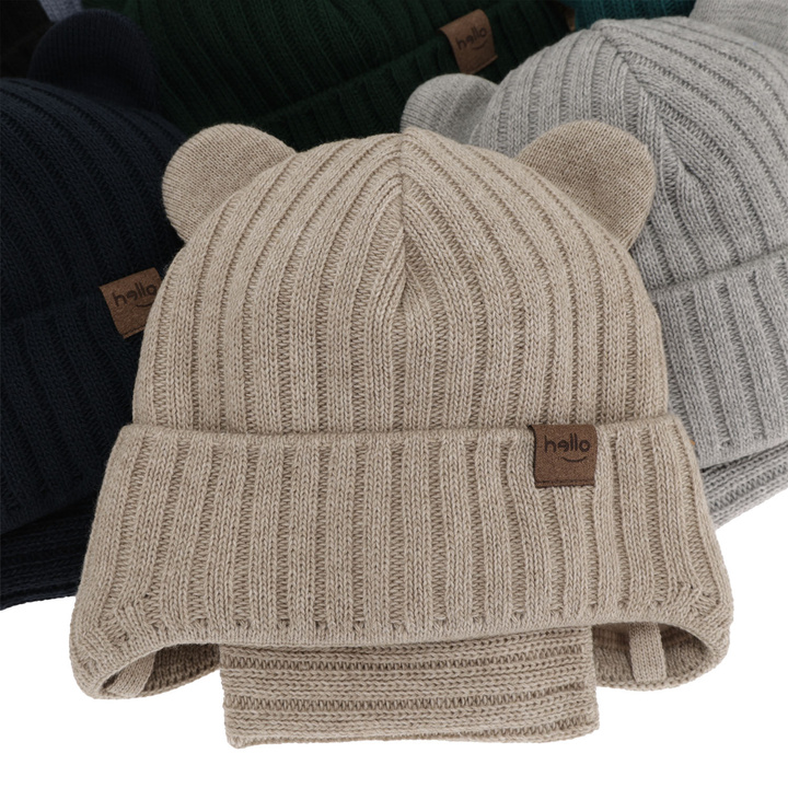 Boy's winter set: hat and tube scarf camel Ferven