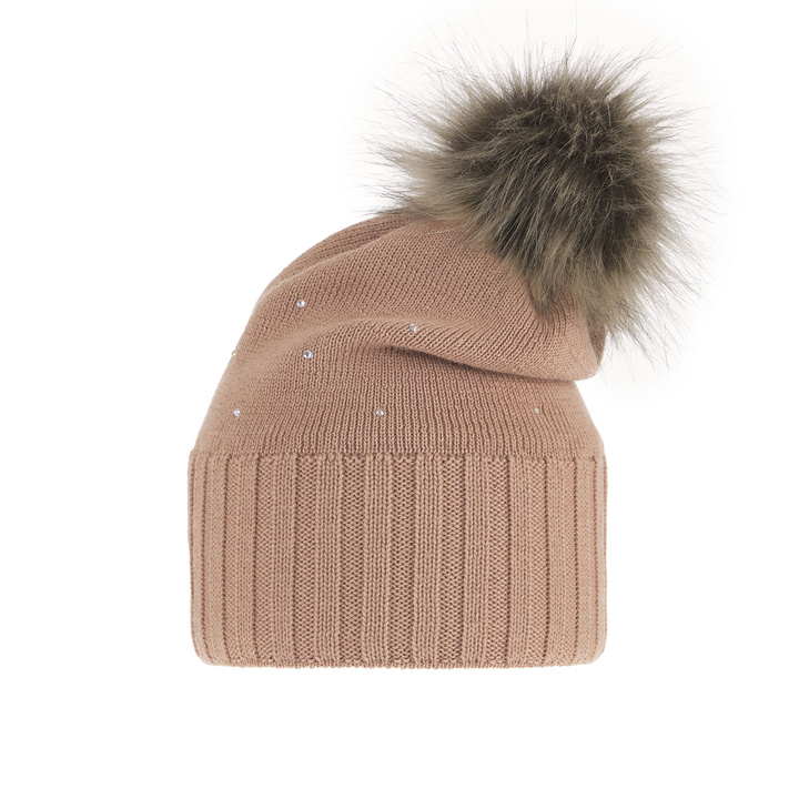 Woman's winter hat pink merino wool Malga