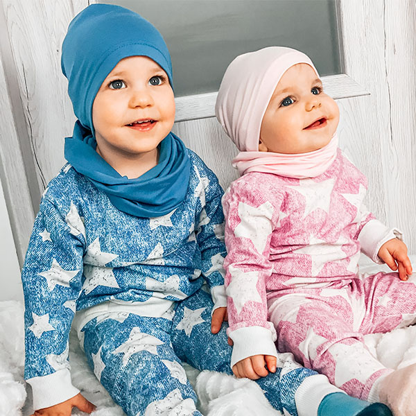 Boy's spring/ autumn set: hat and tube scarf blue Hazel