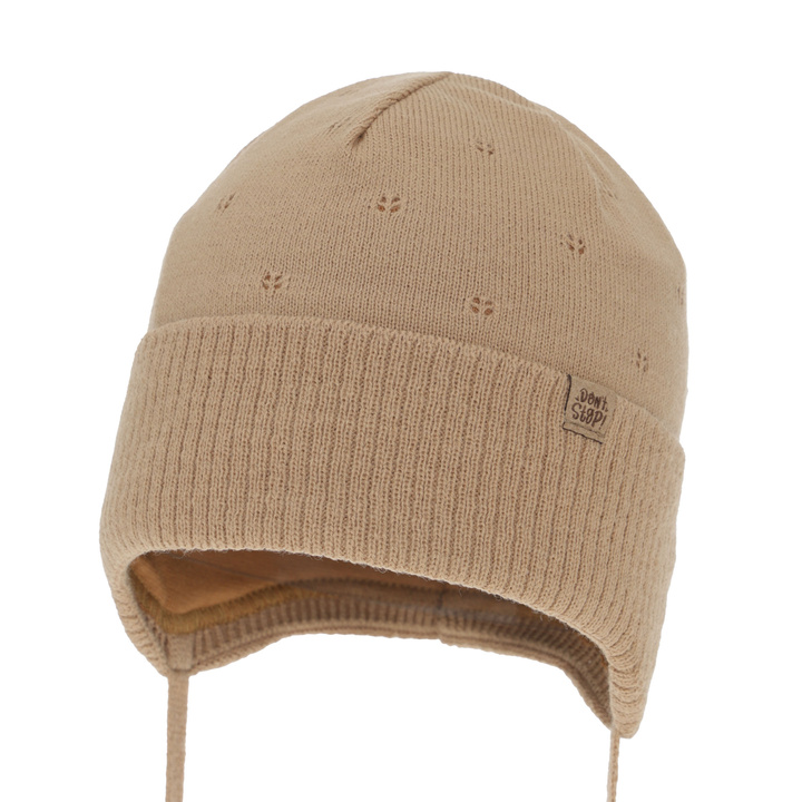 Boy's spring/ autumn hat, camel, with ears, Leif