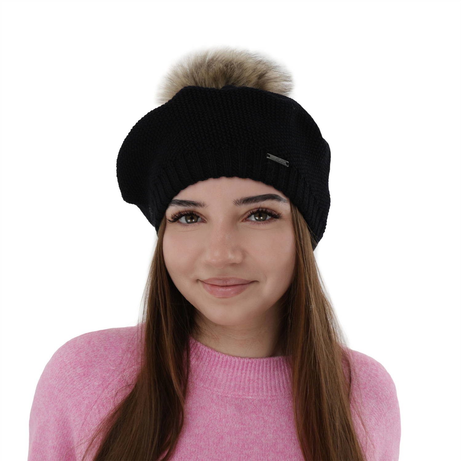 Woman's winter beret camel merino wool Bonnie