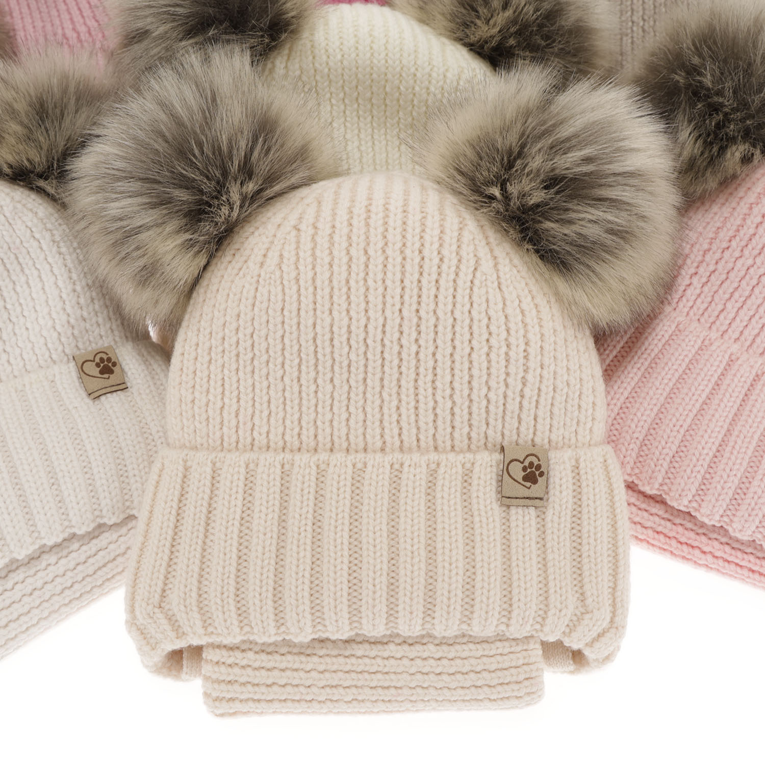 Girl's winter set: hat and tube scarf grey made of 100% extra fine merino wool Silvia