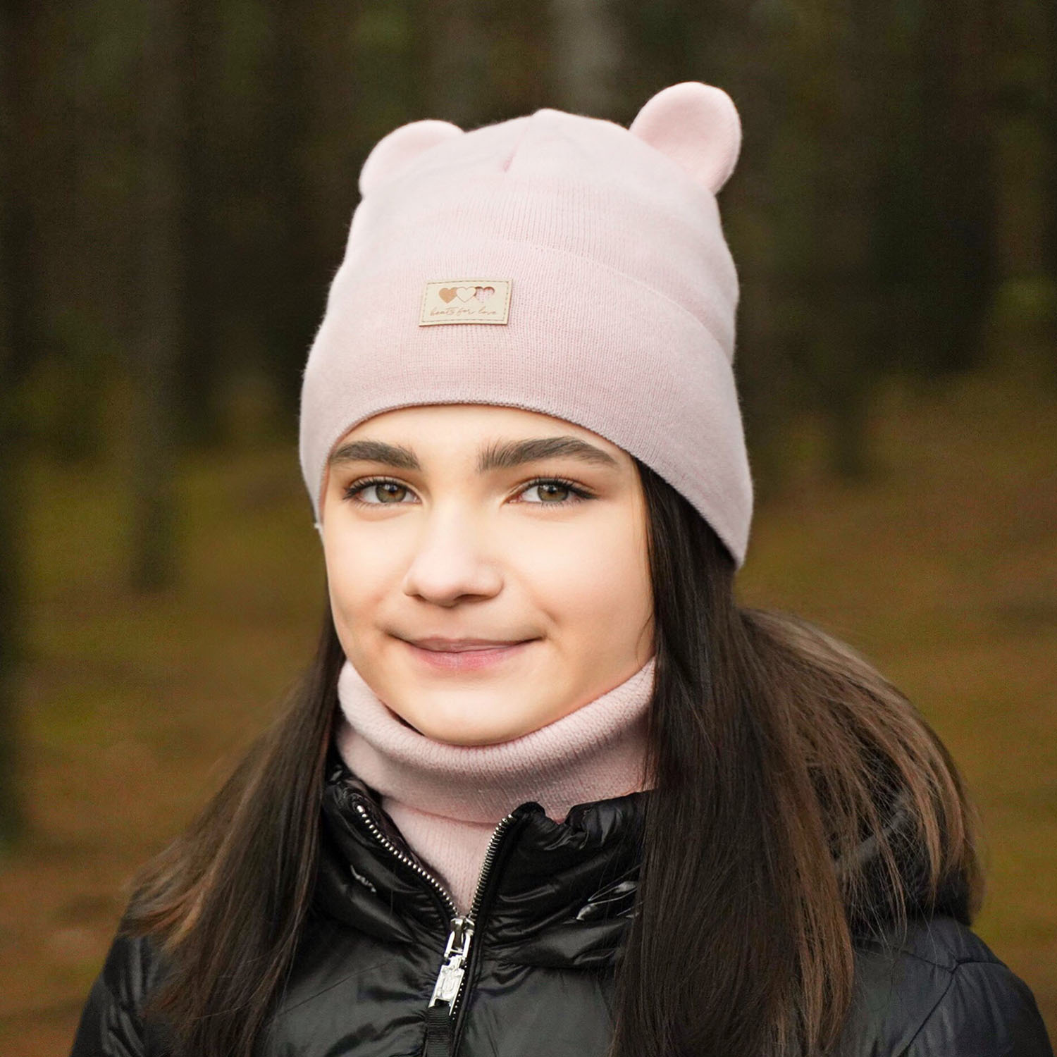 Girl's winter set: hat and tube scarf grey Xantia