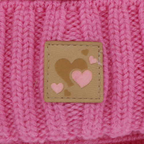 Girl's hat and tube scarf, winter set, beige, 100% merino wool, lined with wool fleece, Ronia
