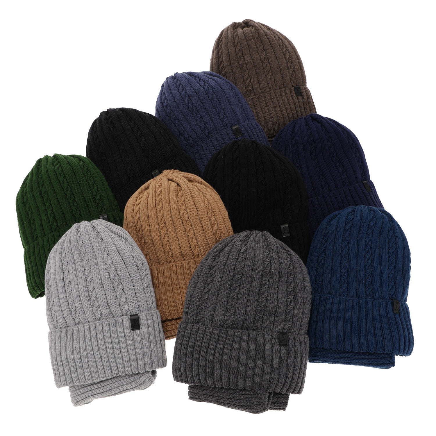 Boy's winter set: hat and tube scarf blue merino wool Kairo