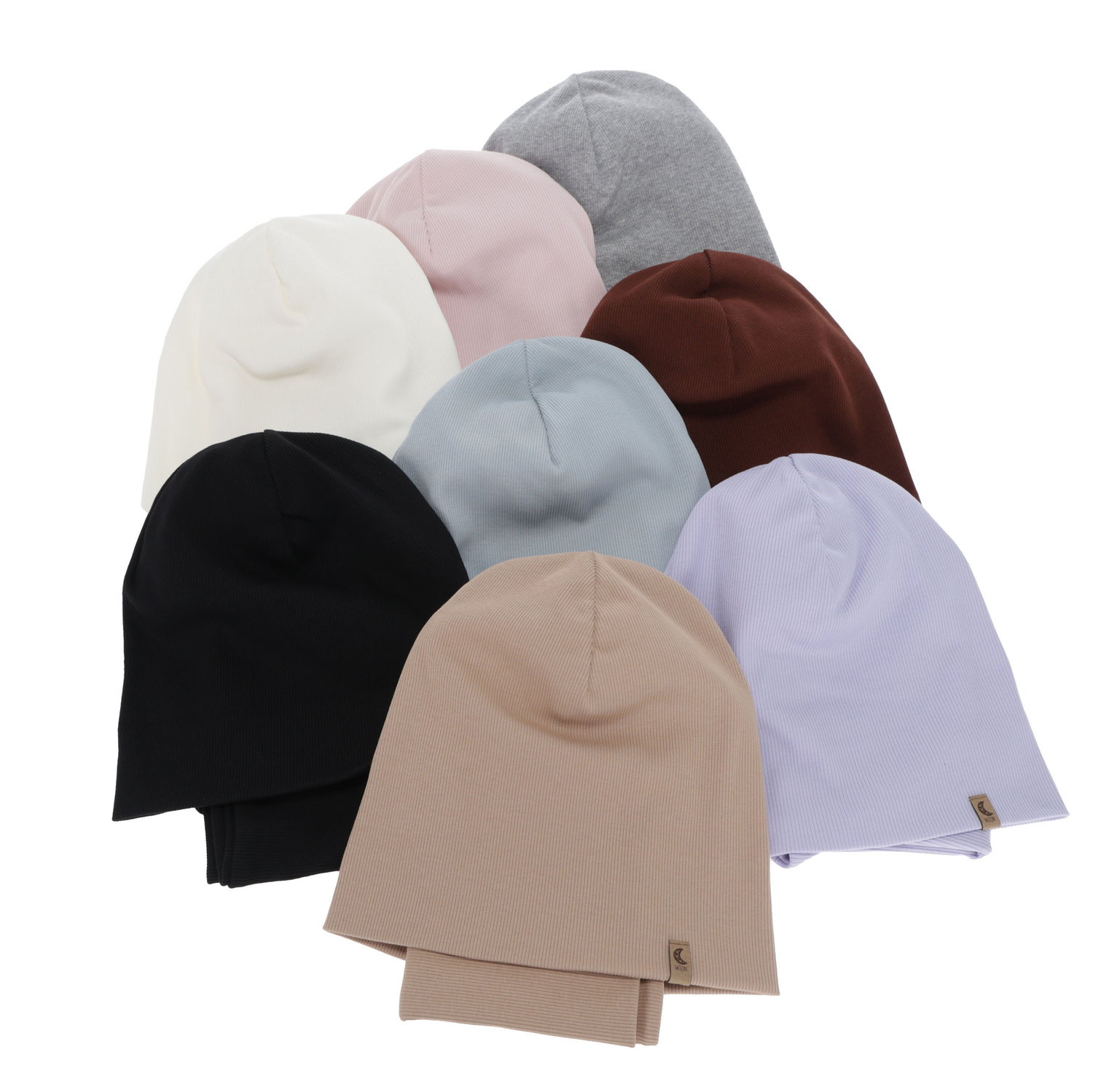 Girl's spring, autumn set: hat and tube scarf, beige, cotton, Bravura