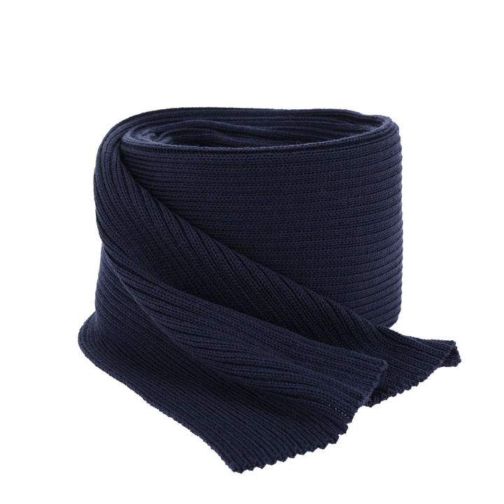 Men's winter scarf navy blue 100% extra fine merino wool Brayan
