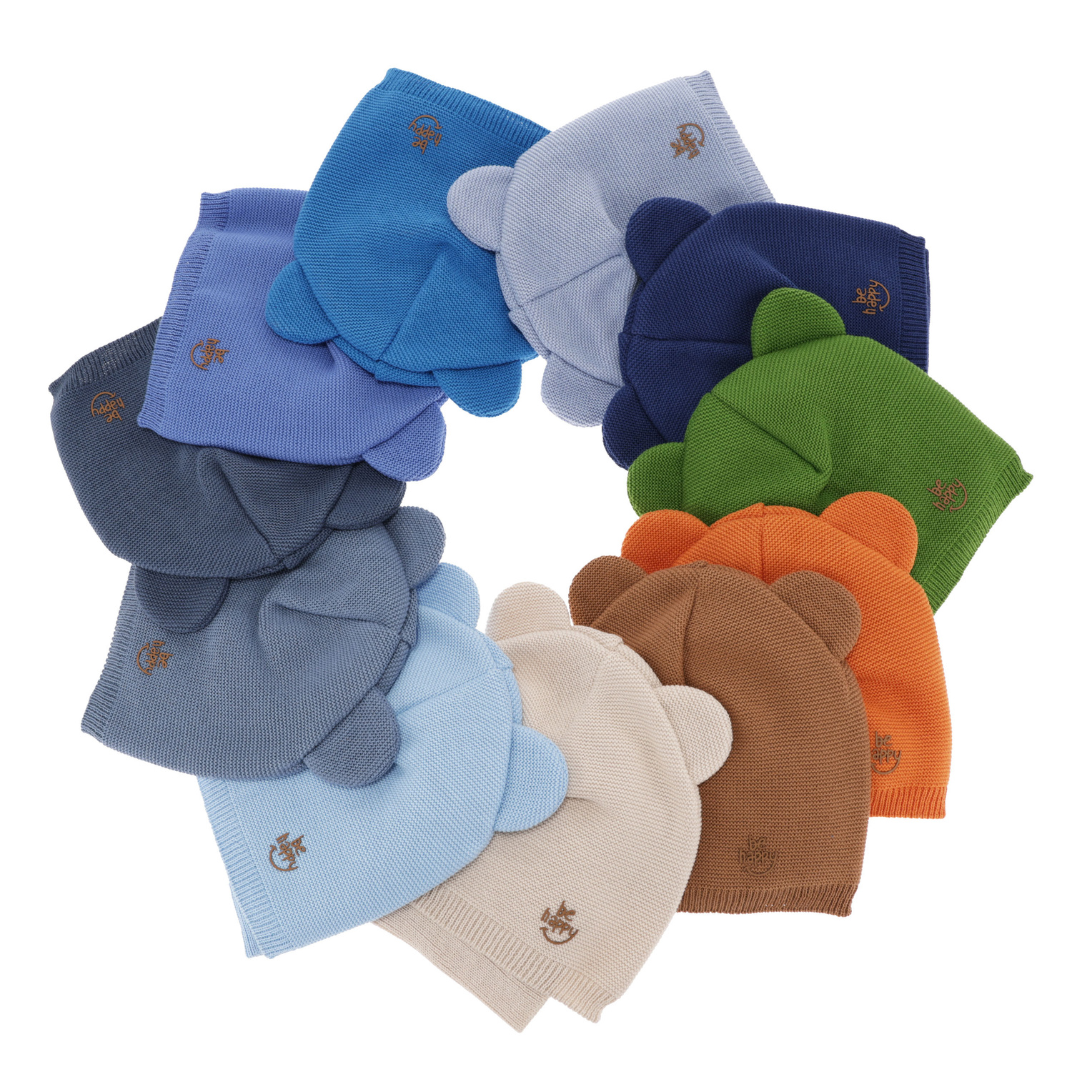 Children's autumn/ spring set: hat and tube scarf, with cotton, light blue Ludvic