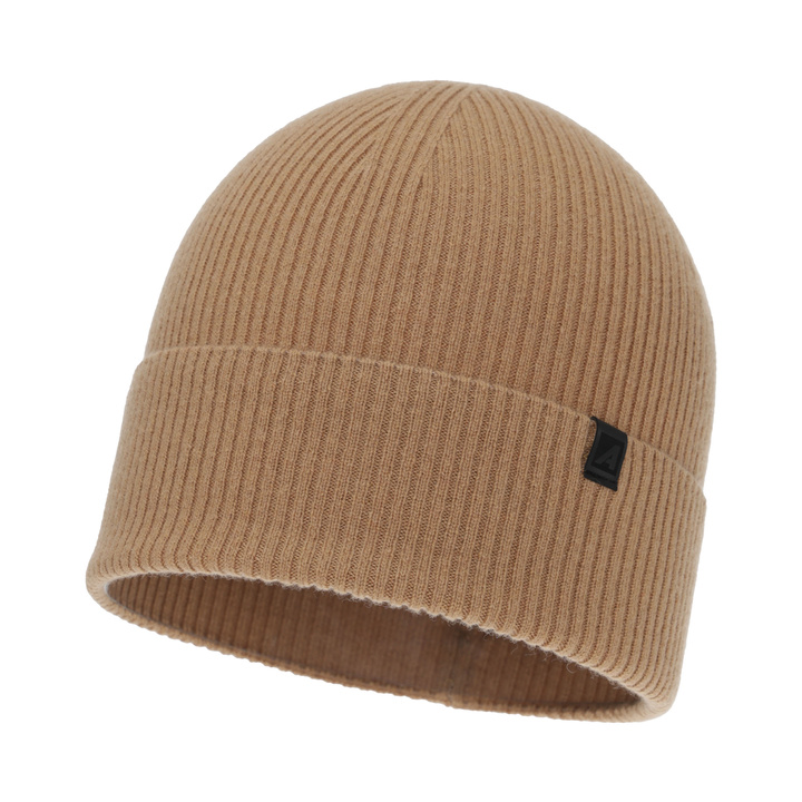 Men's winter hat, camel, with merino wool with cashmere, Azuryt