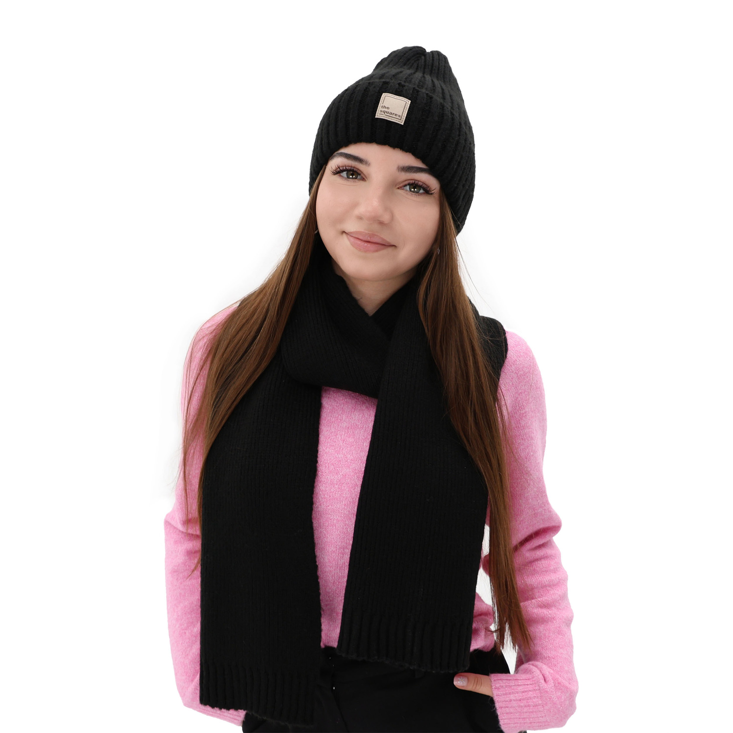 Woman's winter scarf, winter, brown, with wool, Loretta