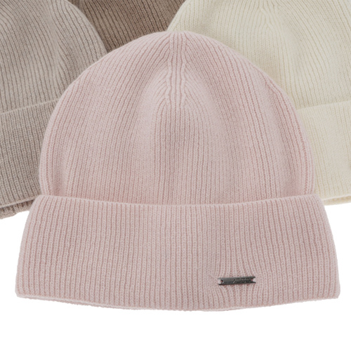 Woman's autumn, winter hat, grey, with merino wool with cashmere, Sindra