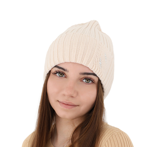 Woman's winter hat pink Ariga 100% extra fine merino wool