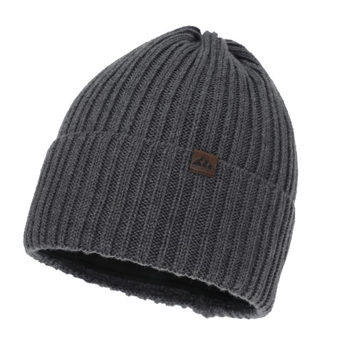 Men's winter hat, gray, with merino wool, Huno