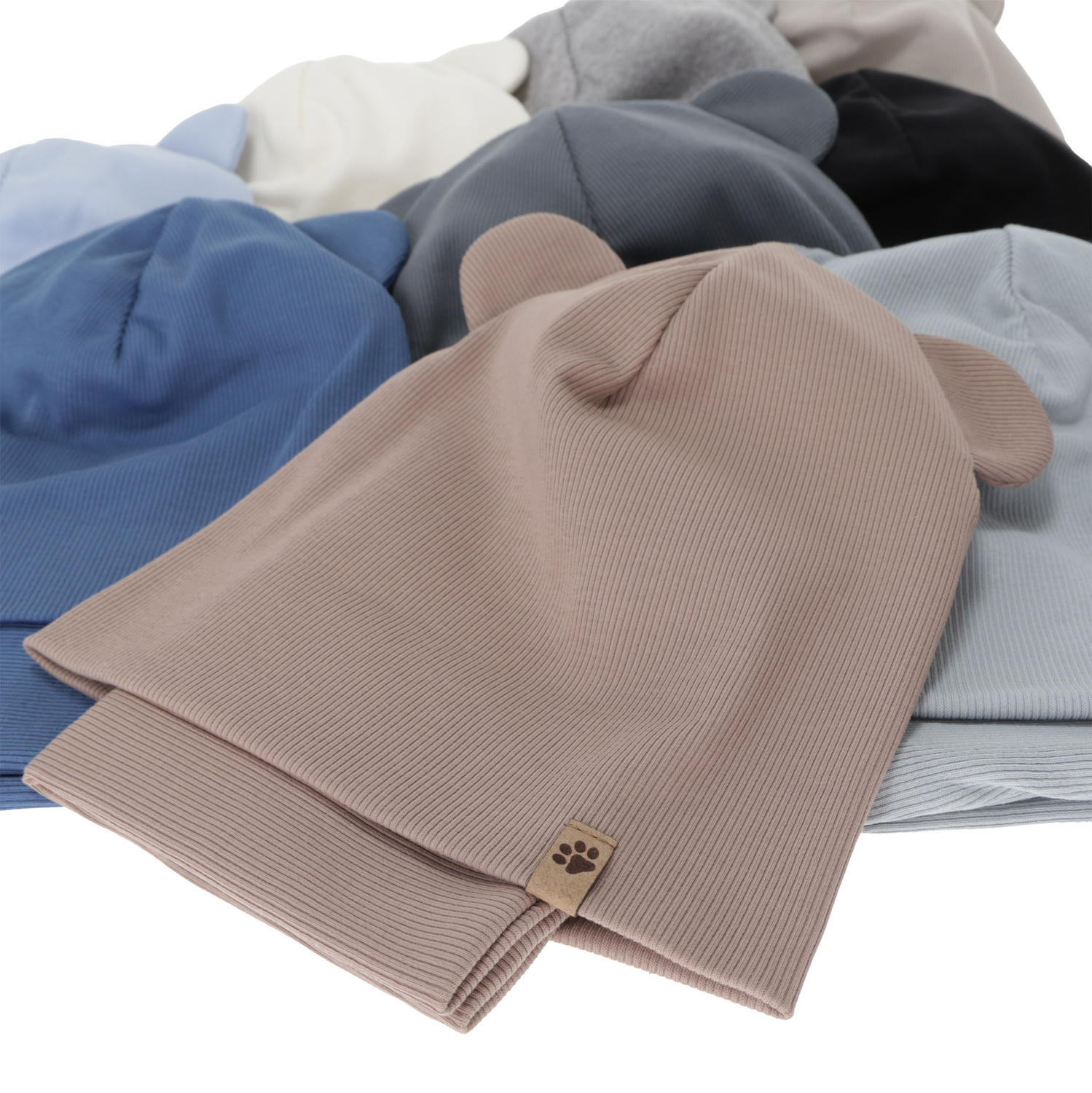 Boy's spring, autumn set: hat and tube scarf, cream, Farim