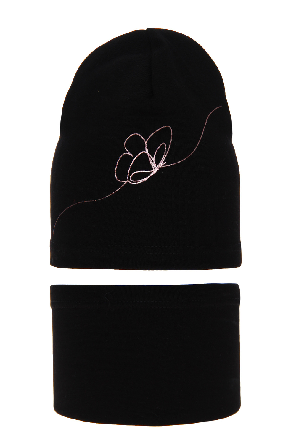 Girl's spring/ autumn set: hat and tube scarf black Jula