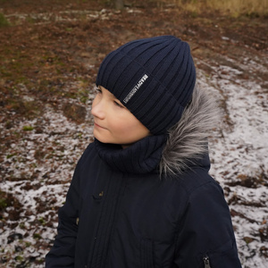 Boy's winter set: hat and tube scarf blue Livido