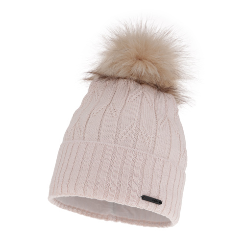 Woman's winter hat in ecru merino wool Talaria
