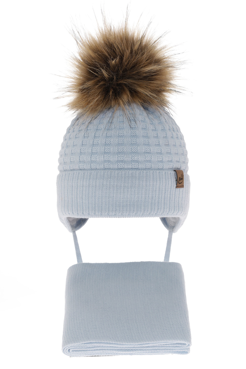 Boy's winter set: hat and scarf light blue Salem