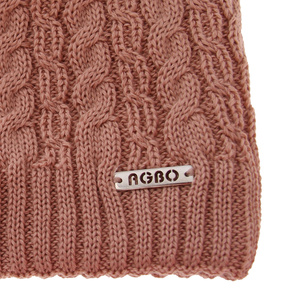 Woman's winter hat pink merino wool Satina