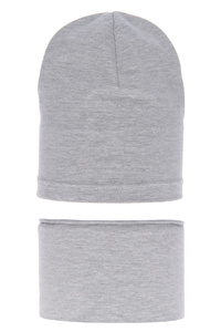 Boy's spring/ autumn set: hat and tube scarf grey Hazel