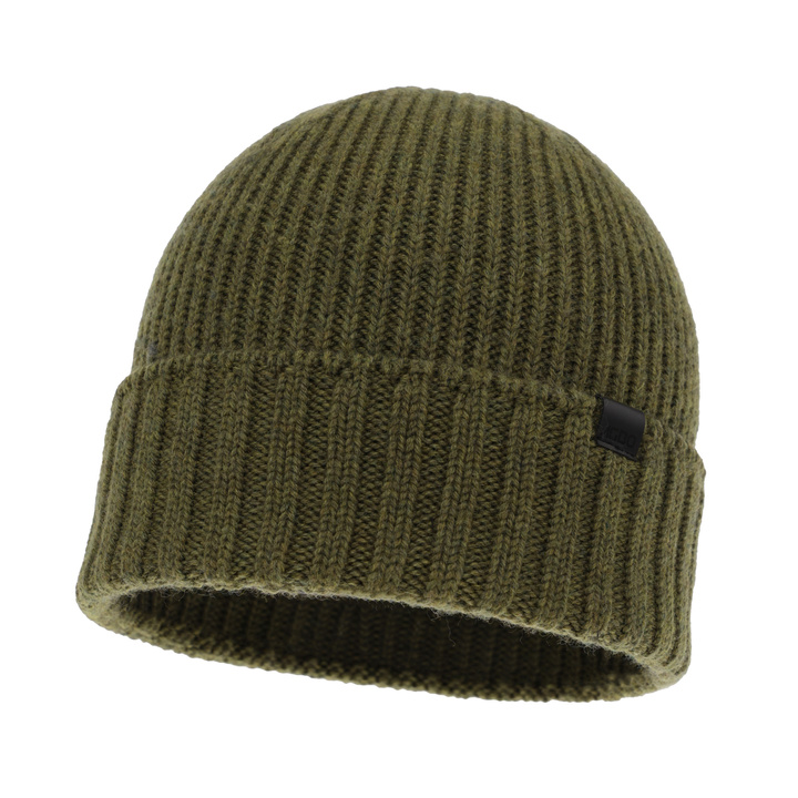 Men's winter hat green 100% extra finemerino wool seamless Bruner