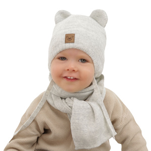 Boy's winter set: hat and scarf white Anthony