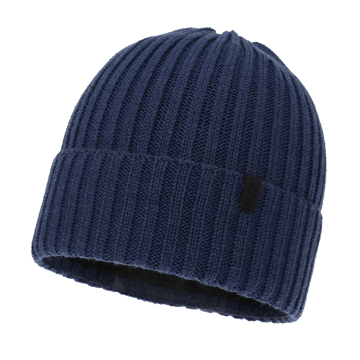 Men's winter hat, blue, with merino wool, Tyrol