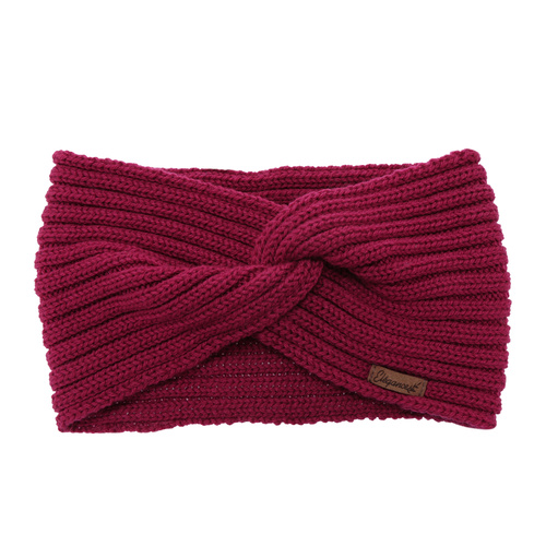 Woman's winter headband, amaranth, 100% merino wool, Veka