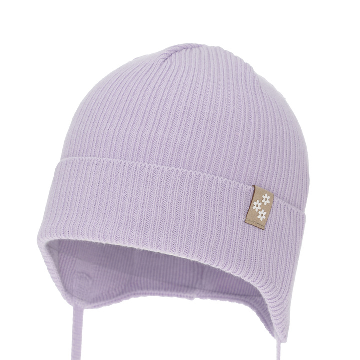 Girl's spring/autumn hat, purple, with ears, 100% cotton, Lunara