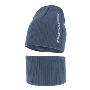 Children's autumn/ spring set: hat and tube scarf blue Kolorado