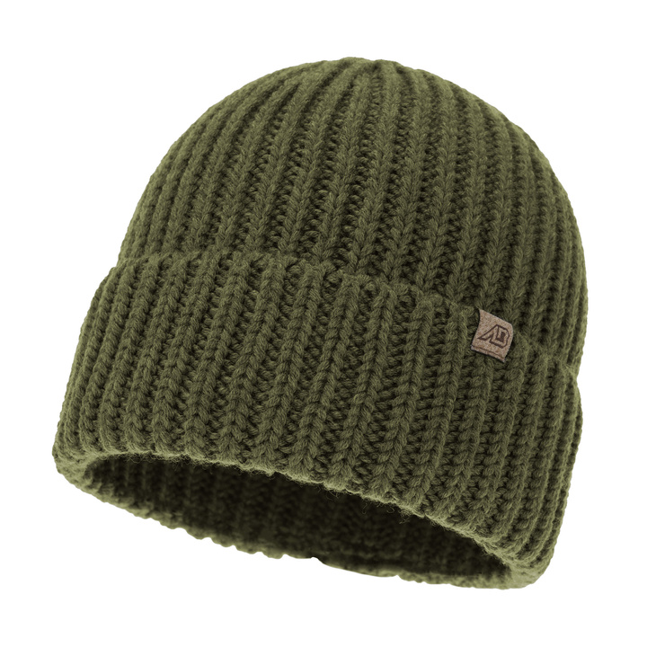 Men's winter hat, khaki, 100% merino wool, Berno