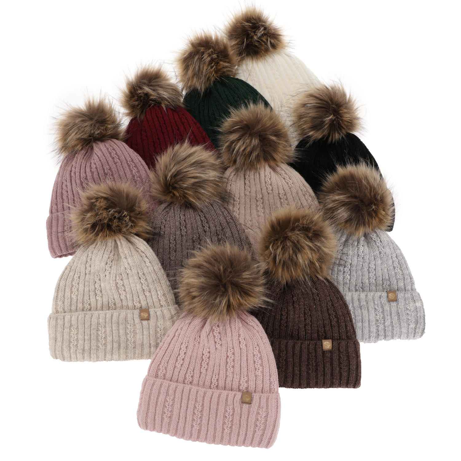 Woman's winter hat pink Savona with pompom