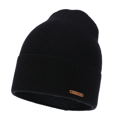 Woman's spring/ autumn hat, black, 100% merino wool, Flerra