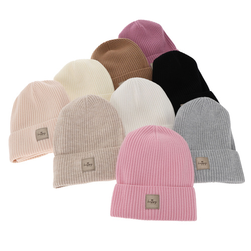 Girl spring, autumn set: hat and tube scarf, grey, 100% merino wool, Vanita