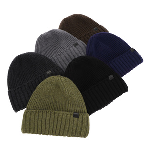 Men's winter hat grey 100% extra finemerino wool seamless Bruner