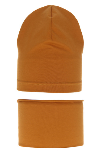 Boy's spring/ autumn set: hat and tube scarf honey Hazel